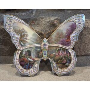 Garden Of Grace Butterfly Plaque THOMAS KINKADE Wings Of Beauty Series Limited